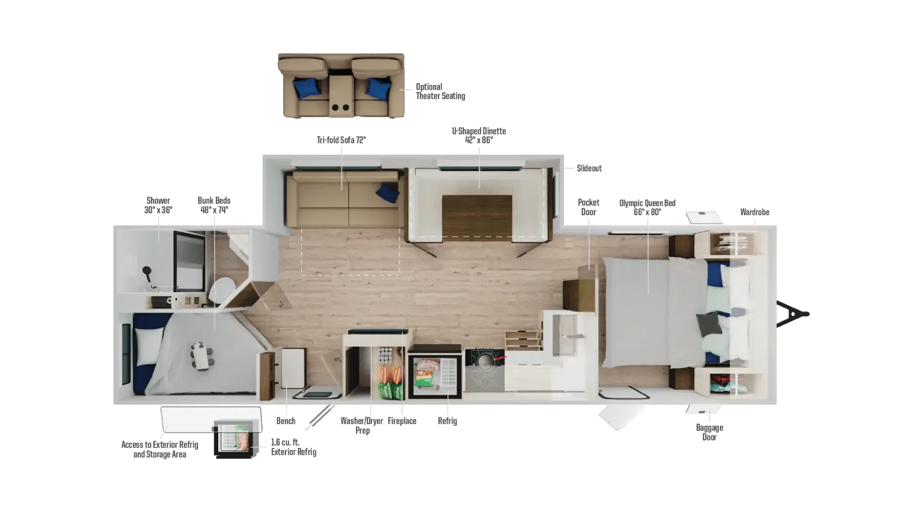 Winnebago Access 27BH floor plan