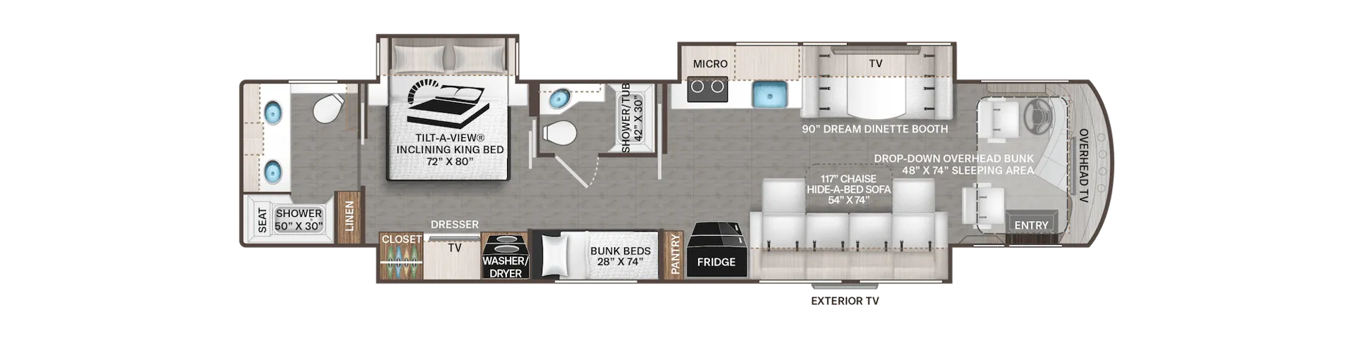 2023 Thor Motor Coach Tuscany 45BX - Floor plan