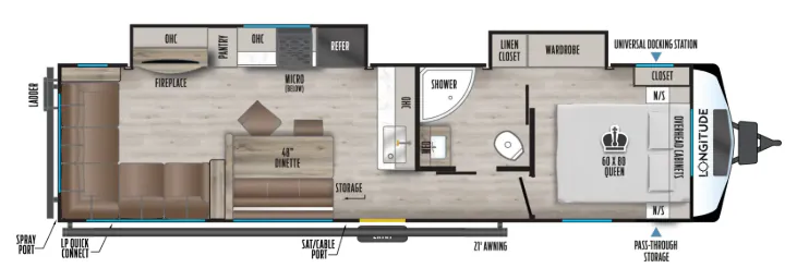 East to West Longitude 310RL floor plan