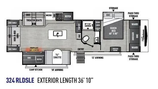 Coachmen Freedom Express Liberty Edition 324RLDSLE floor plan