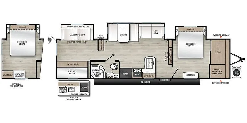Forest River Aurora Sky 340BHTS floor plan