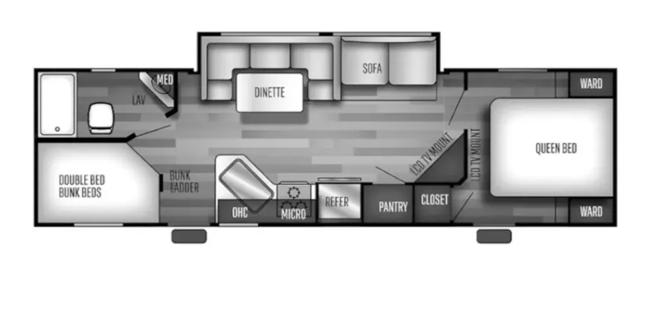 Forest River Cherokee Grey Wolf 27DBH floor plan