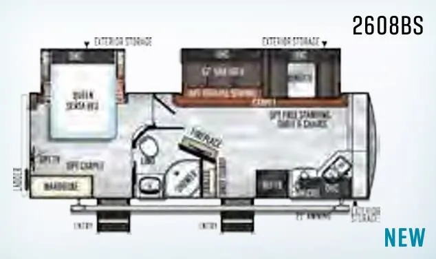 Forest River Rockwood Ultra Lite 2608BS floor plan