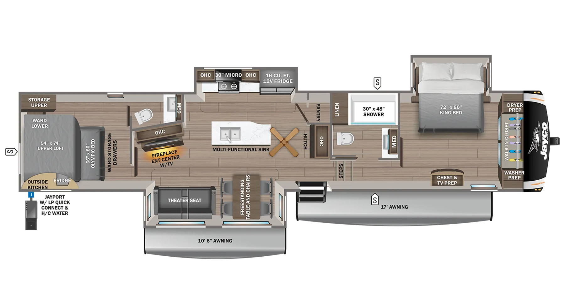 Jayco Eagle Fifth Wheels 360DBOK floor plan