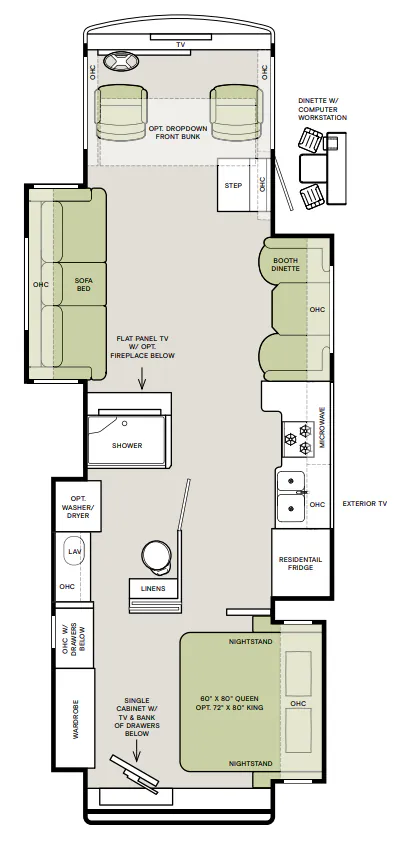 Tiffin Open Road Allegro 34 PA floor plan