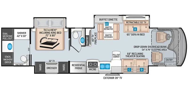 Thor Motor Coach Venetian R40 floor plan