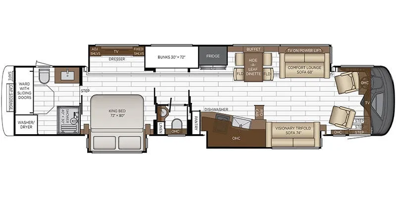 Newmar King Aire 4558 floor plan