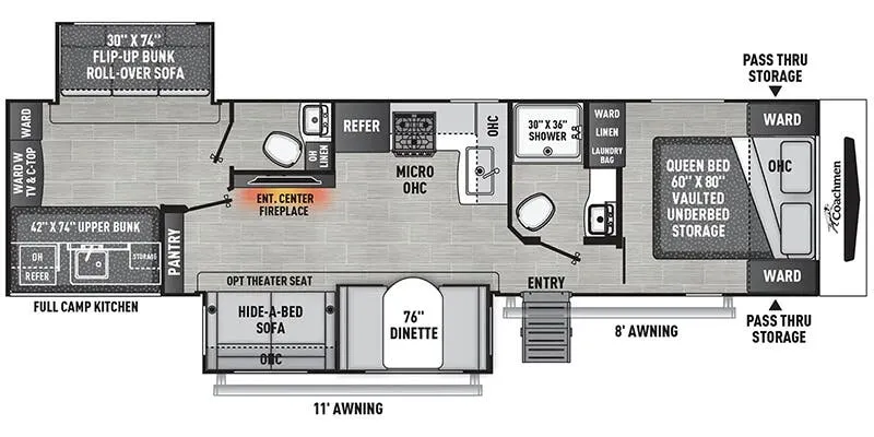 2025 Coachmen Freedom Express Ultra Lite 326BHDS - Floor plan