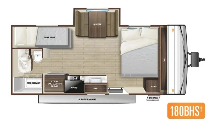 Highland Ridge Open Range Conventional 180BHS floor plan