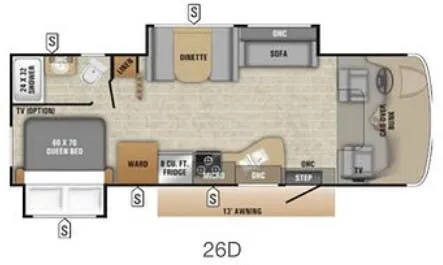 Entegra Coach Odyssey 26D floor plan