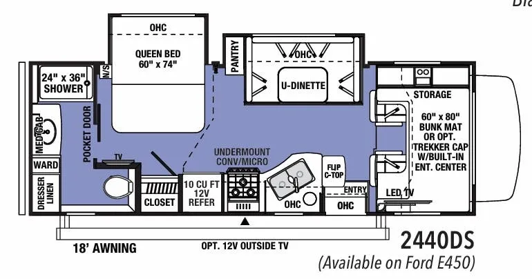 Forest River Sunseeker Classic 2440DS floor plan