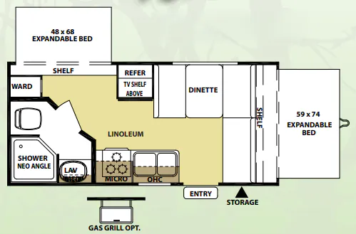 Forest River Wildwood X-Lite 17EX floor plan