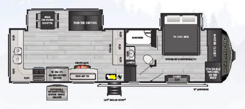 Keystone Avalanche 295RK floor plan