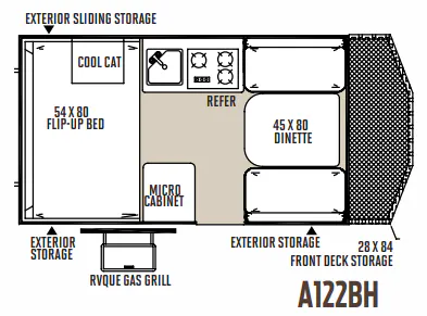 Forest River Rockwood Hard Side A122BH floor plan
