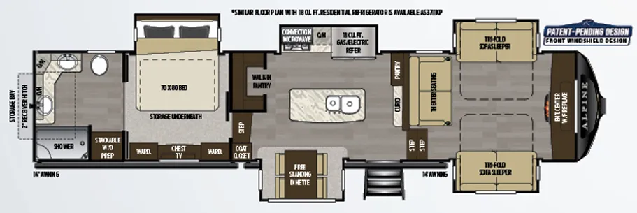 2020 Keystone Alpine 3710KP - Floor plan