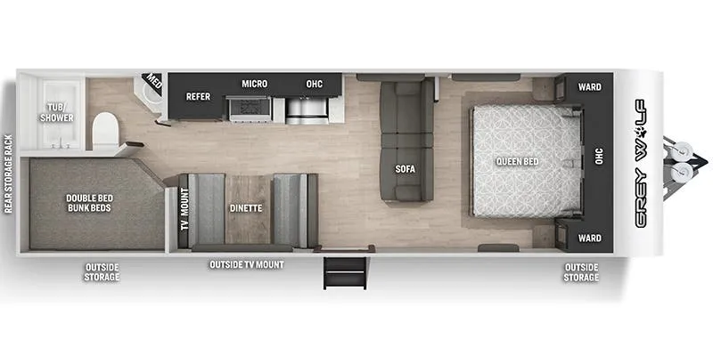 2022 Forest River Cherokee Grey Wolf 26DJSE - Floor plan