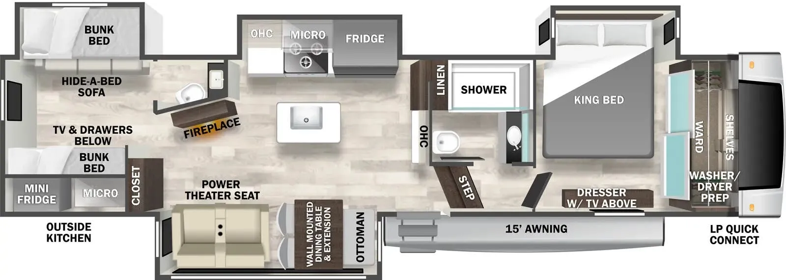 Forest River Cedar Creek Experience 33BH floor plan