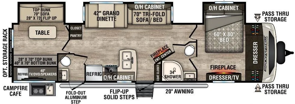 Venture RV SportTrek Touring Edition STT343VBH floor plan