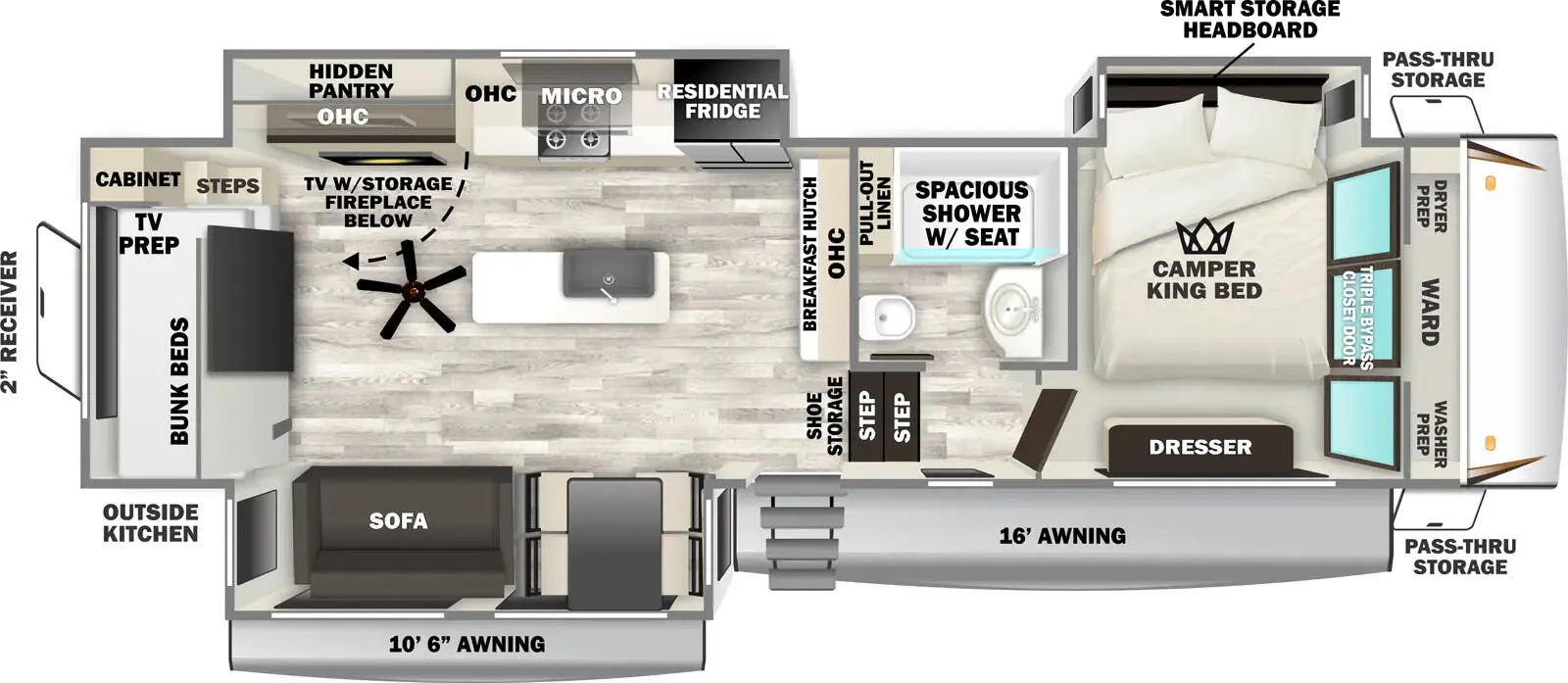 Forest River Sabre 32BHT floor plan