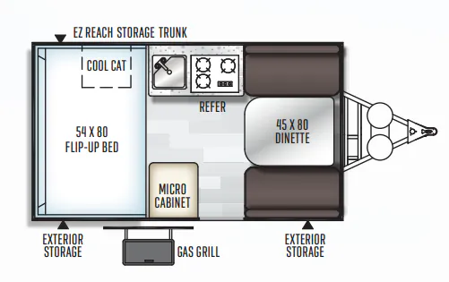 Forest River Rockwood Hard Side A122 floor plan