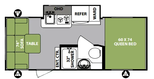 Forest River R-Pod RP-189 floor plan