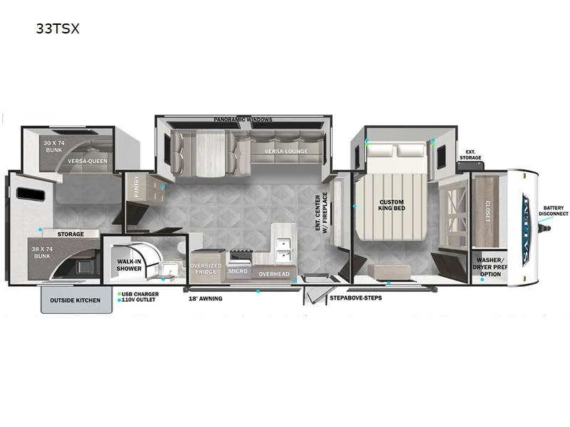 2023 Forest River Salem 33TS - Floor plan
