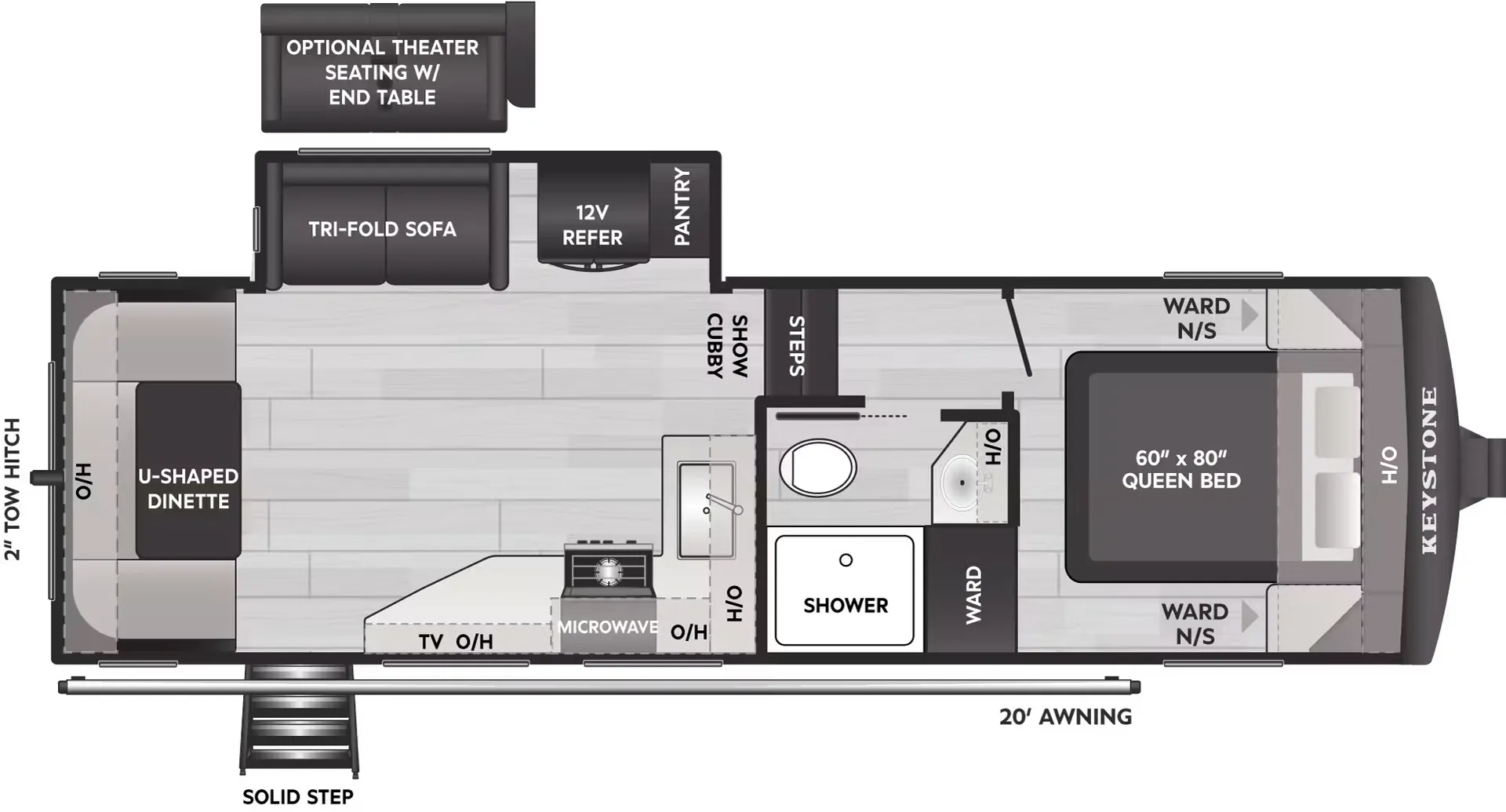 Keystone Arcadia Select 25SRD floor plan