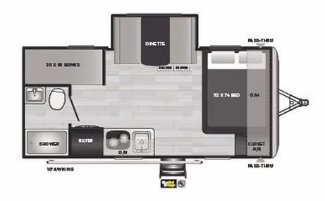 2021 Keystone Springdale Mini 1760BH - Floor plan