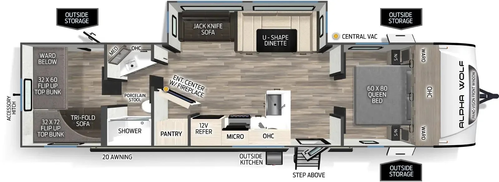 2026 Forest River Cherokee Alpha Wolf 29TB - Floor plan