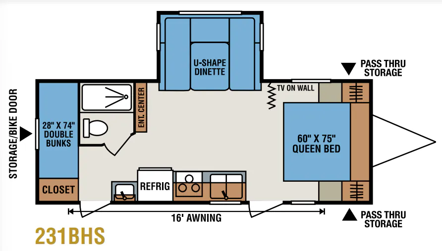 K-Z Spree 231BHS floor plan