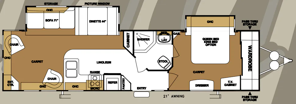 Forest River Sandpiper 332RLD floor plan