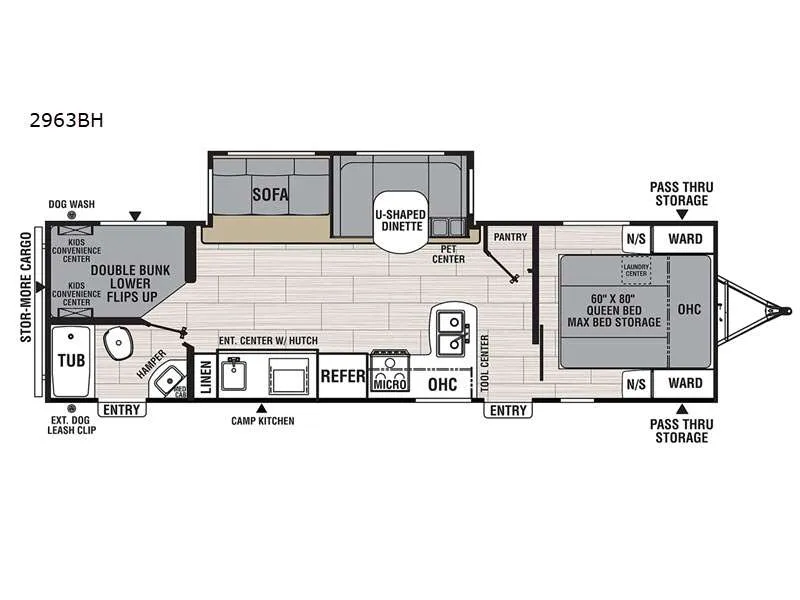 2021 Coachmen Spirit Ultra Lite 2963BH floor plan