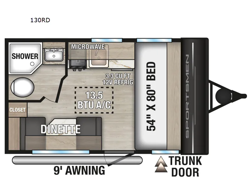 2025 K-Z Sportsmen Classic 130RD - Floor plan