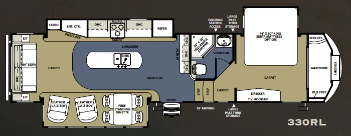 Forest River Sandpiper 330RL floor plan