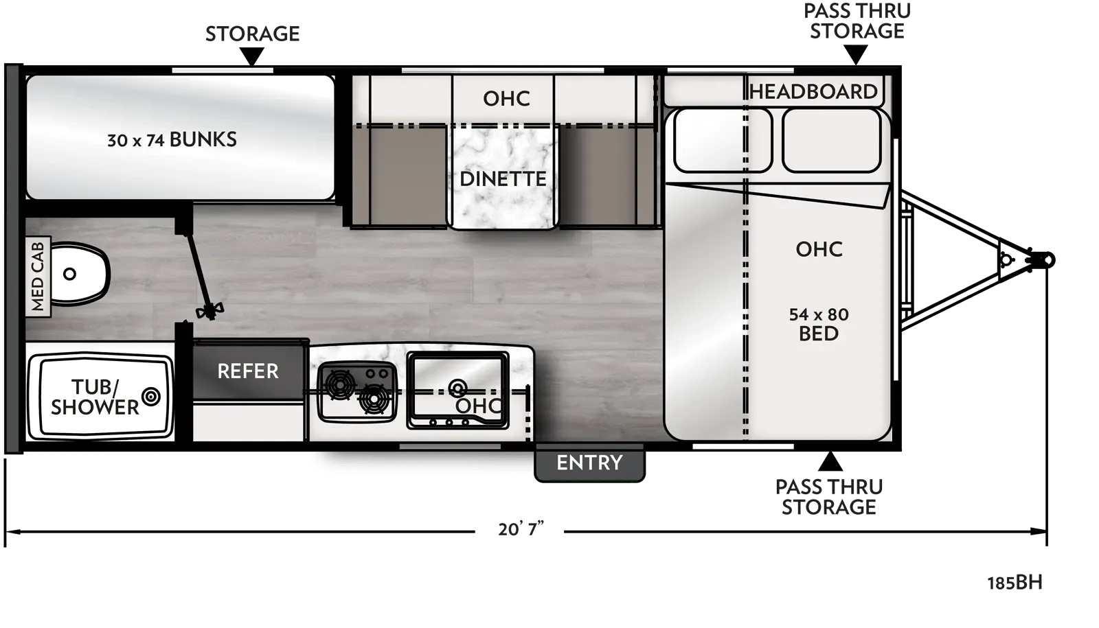 Coachmen Apex 185BH floor plan