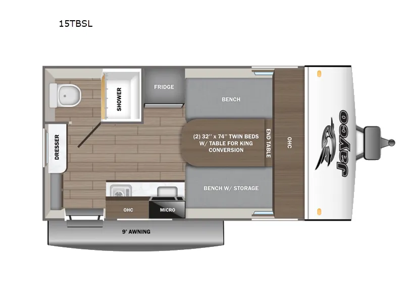 2026 Jayco Jay Feather Air SL 15TBSL - Floor plan