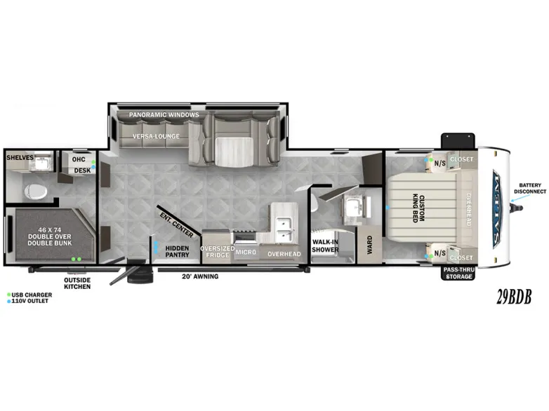 2025 Forest River Salem 29BDB - Floor plan