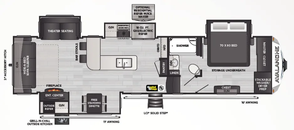 Keystone Avalanche 338GK floor plan