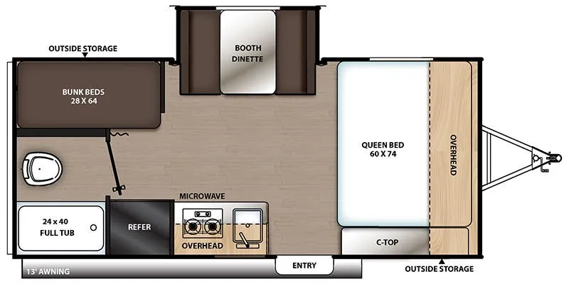 Coachmen Catalina Summit 174BHS floor plan