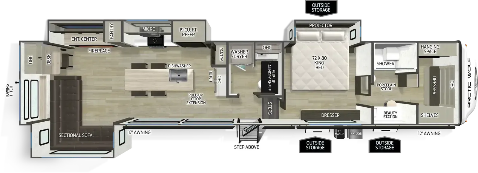 Forest River Cherokee Arctic Wolf 38LEAHG floor plan