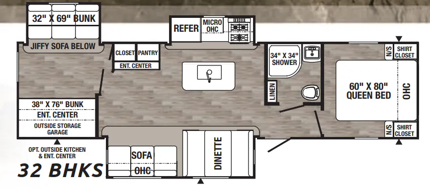Palomino Puma 32BHKS floor plan