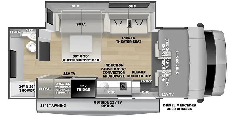 2025 Forest River Sunseeker MBS 2400T - Floor plan