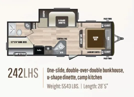 Keystone Hideout LHS 242LHS floor plan
