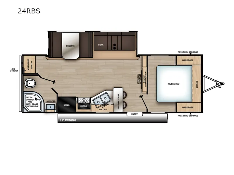 2022 Forest River Aurora 24RBS - Floor plan