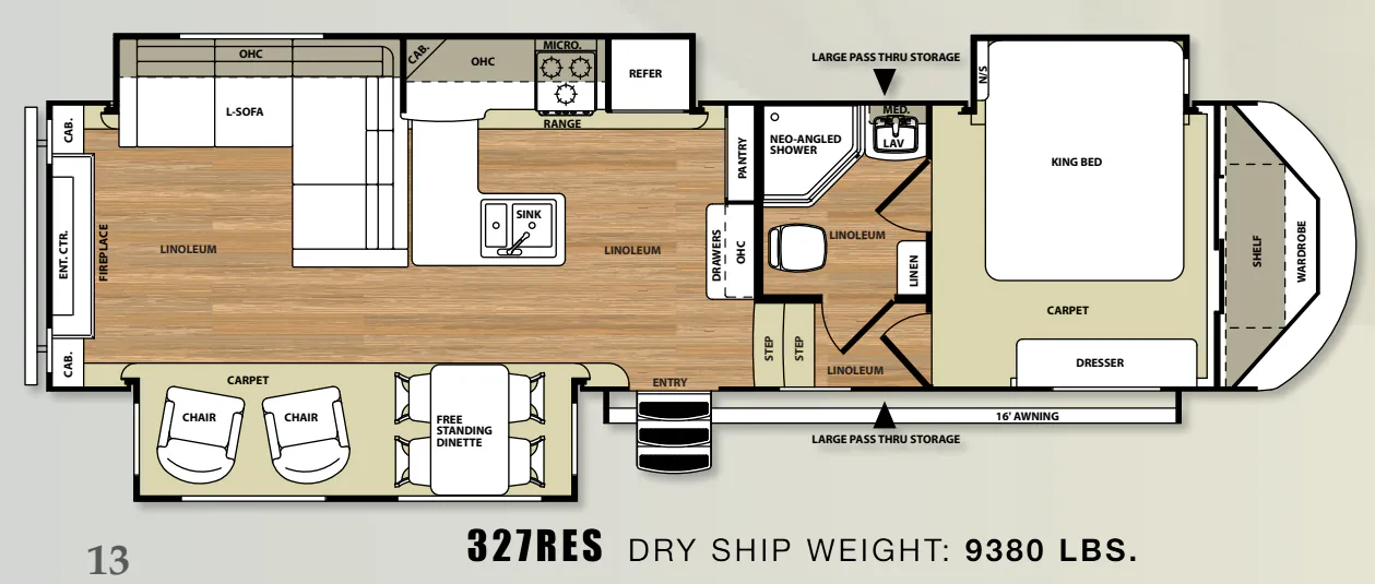 Forest River Salem Hemisphere Lite 327RES floor plan