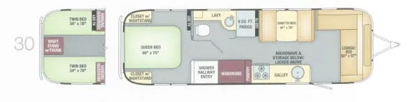 Airstream Flying Cloud 30 floor plan