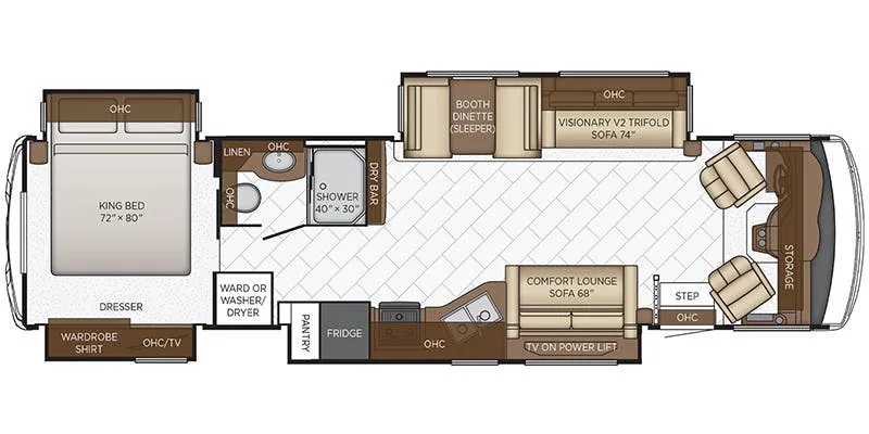 Newmar Bay Star 3626 floor plan