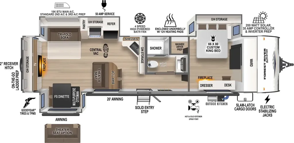2025 Forest River Grand Surveyor 302RDBS floor plan