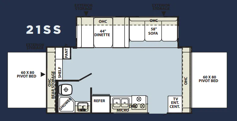 Forest River Rockwood Roo 21SS floor plan