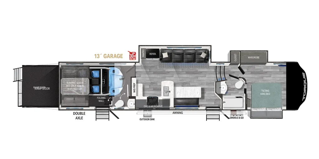 2020 Heartland Torque Fifth Wheel 371 floor plan